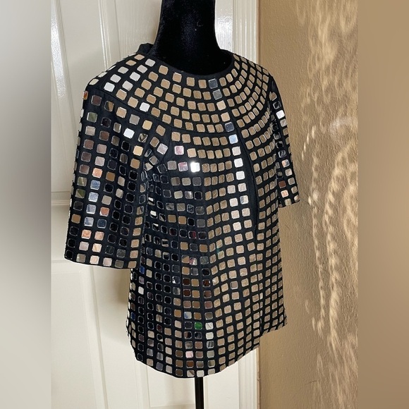 Alice & Olivia Nelle embellished Mirrored top small womens - Picture 3 of 10